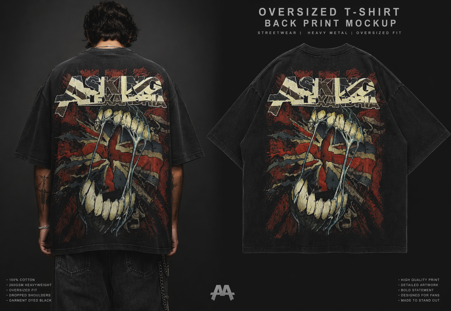 Skull Vintage Oversized T-Shirt – Luxury Streetwear Graphic Tee