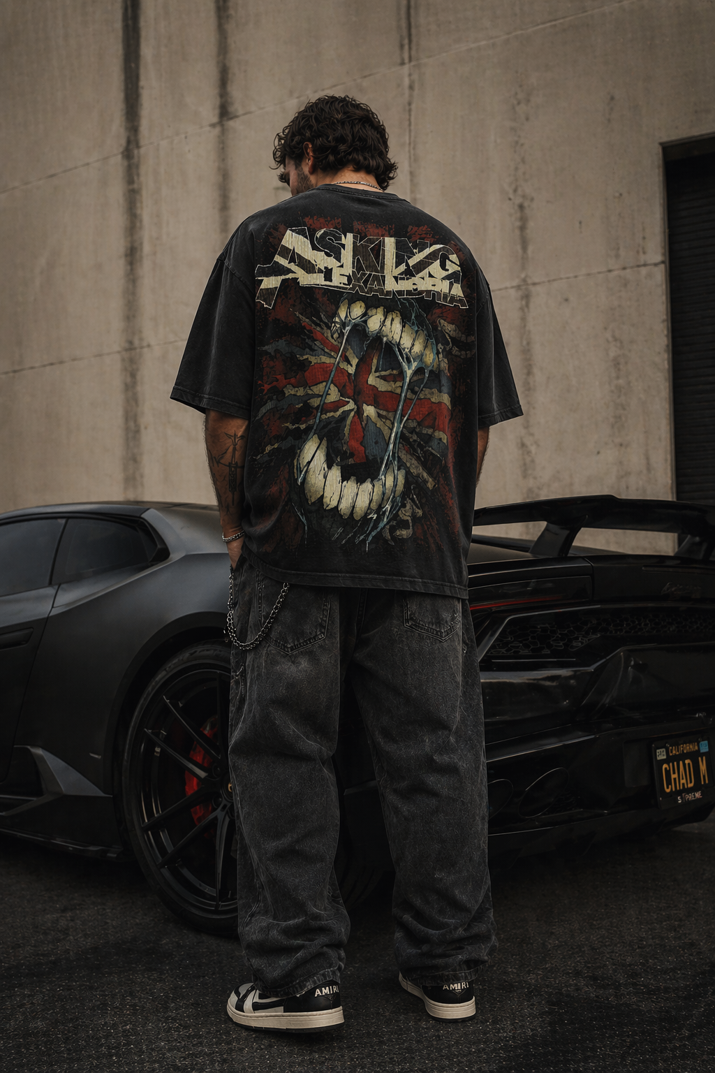 Skull Vintage Oversized T-Shirt – Luxury Streetwear Graphic Tee