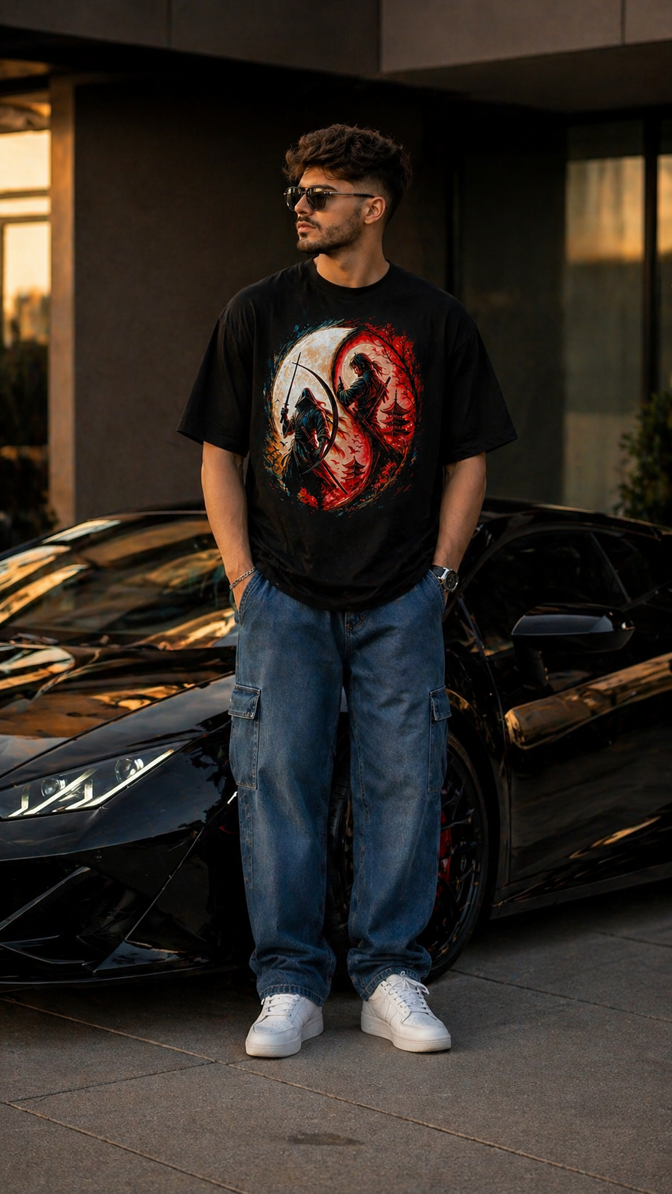 Shadow Within Oversized T-Shirt – Luxury Samurai Graphic Tee
