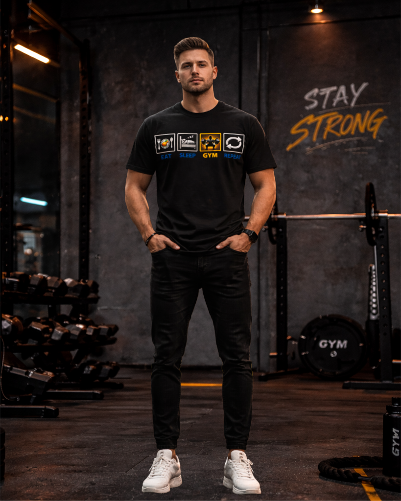 ZSSEL “Gym Ritual” Regular Fit T-Shirt – 180 GSM Premium Cotton
