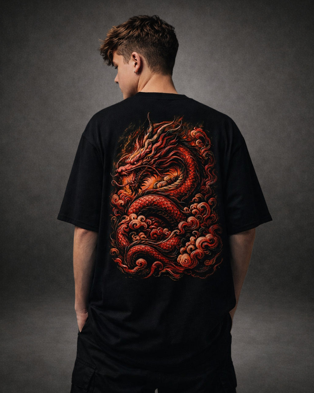 ZSSEL Crimson Dragon — Oversized Cotton T-Shirt