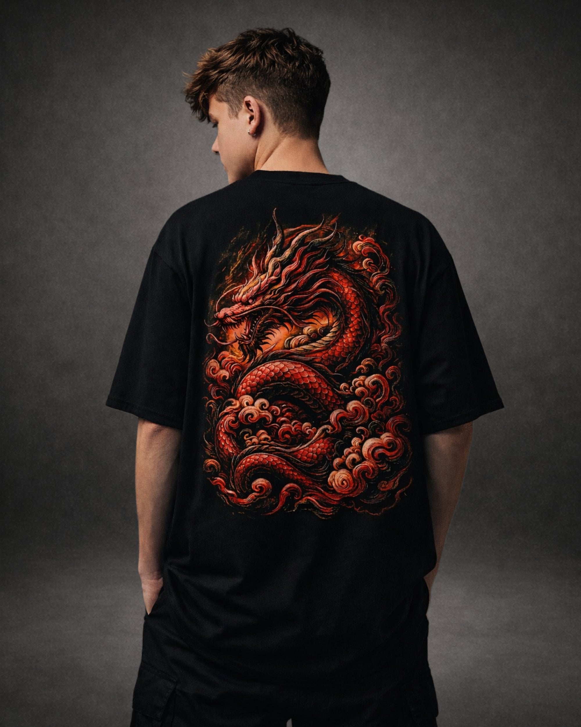 ZSSEL Crimson Dragon — Oversized Cotton T-Shirt