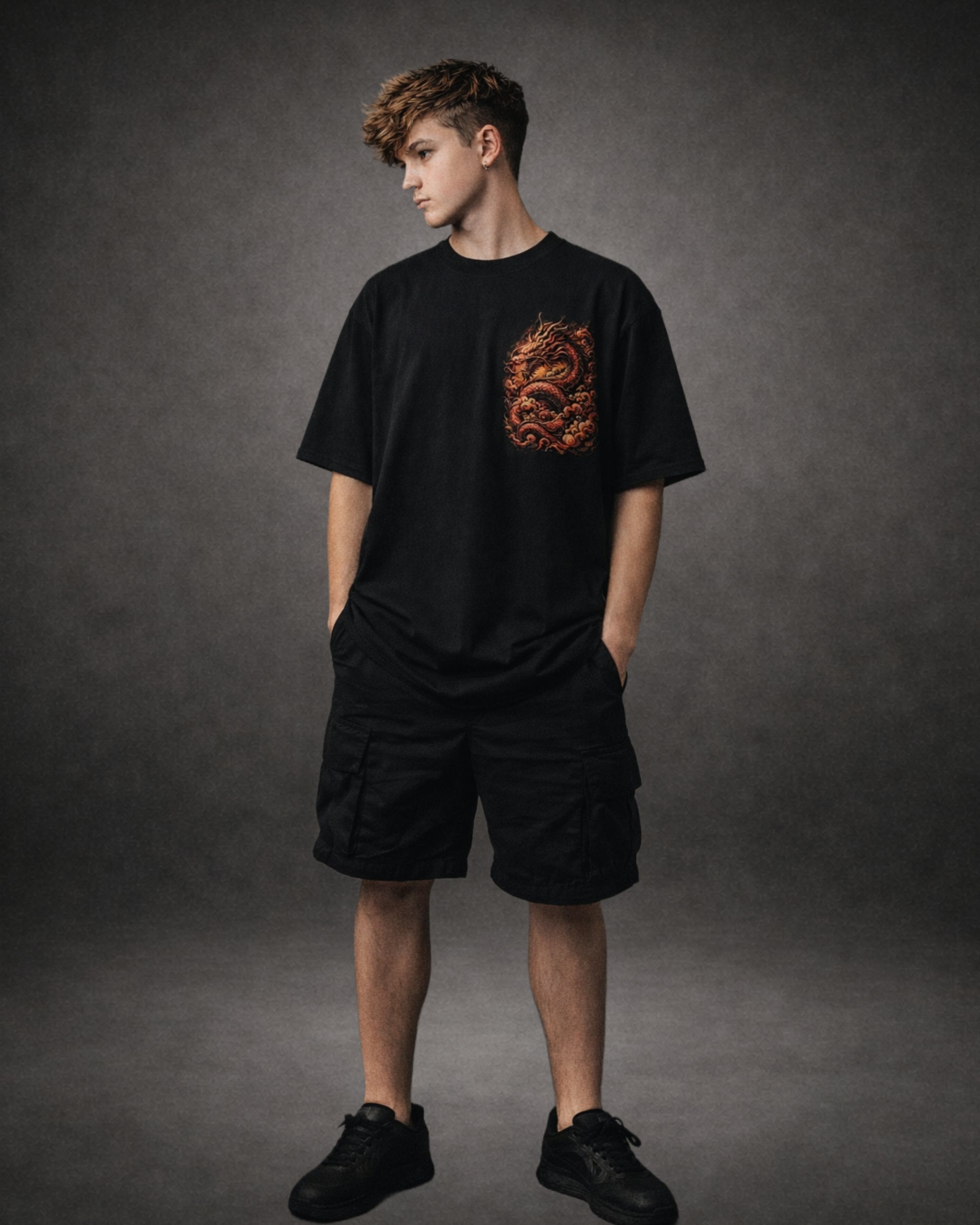 ZSSEL Crimson Dragon — Oversized Cotton T-Shirt