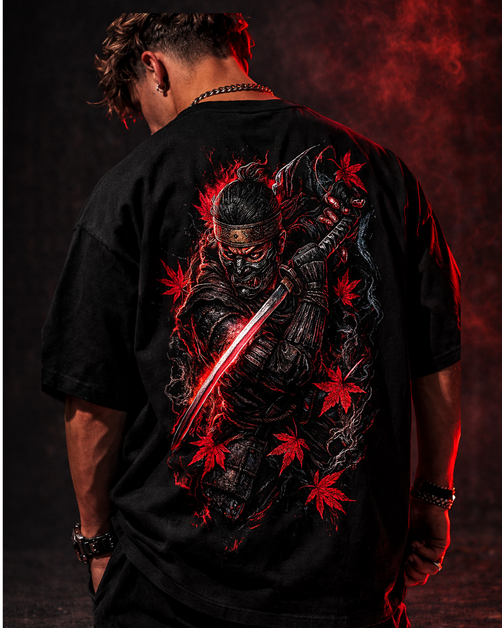 ZSSEL Crimson Shadow — Oversized Cotton T-Shirt