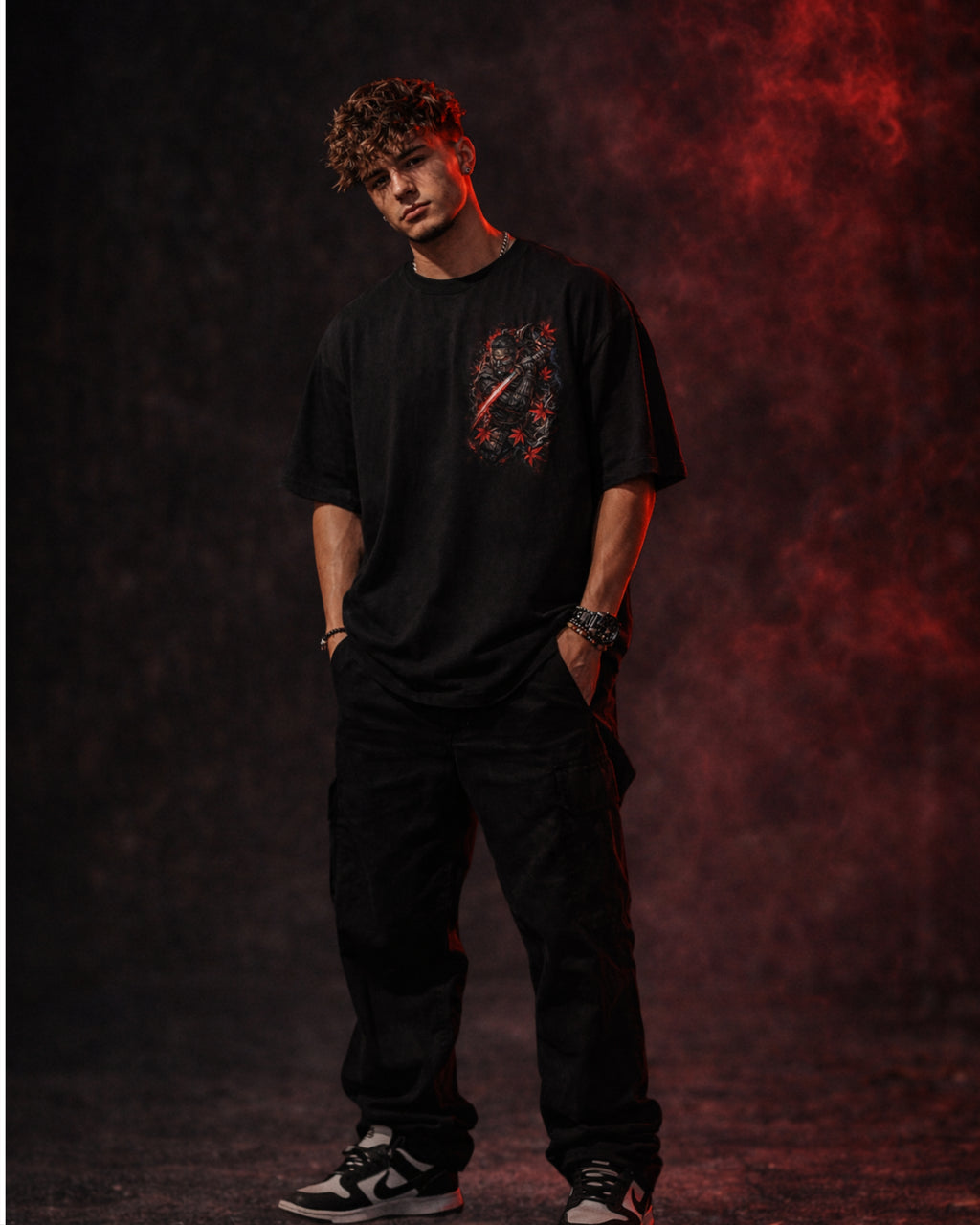 ZSSEL Crimson Shadow — Oversized Cotton T-Shirt