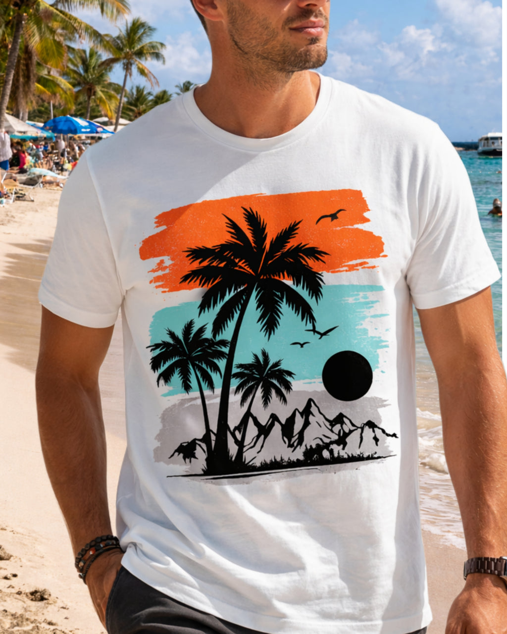ZSSEL Coastal Escape — Regular Fit Cotton T-Shirt