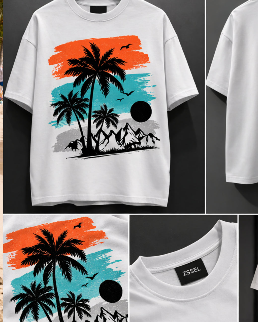 ZSSEL Coastal Escape — Regular Fit Cotton T-Shirt