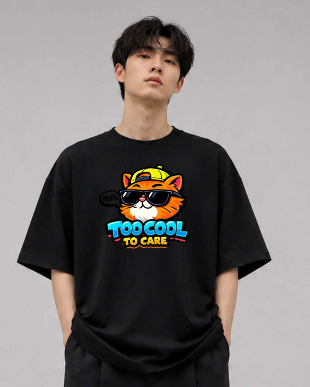 Too Cool To Care Oversized Tee