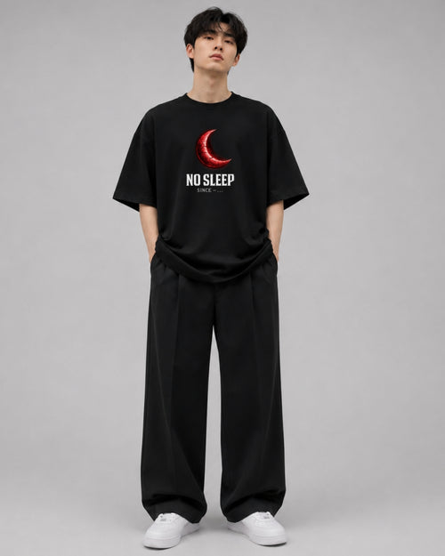 ZSSEL NO SLEEP Graphic Oversized T-Shirt