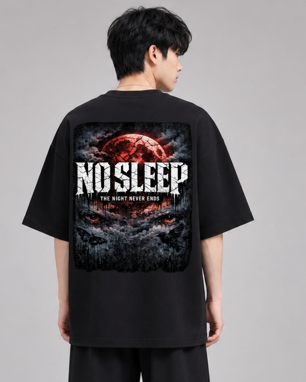 ZSSEL NO SLEEP Graphic Oversized T-Shirt