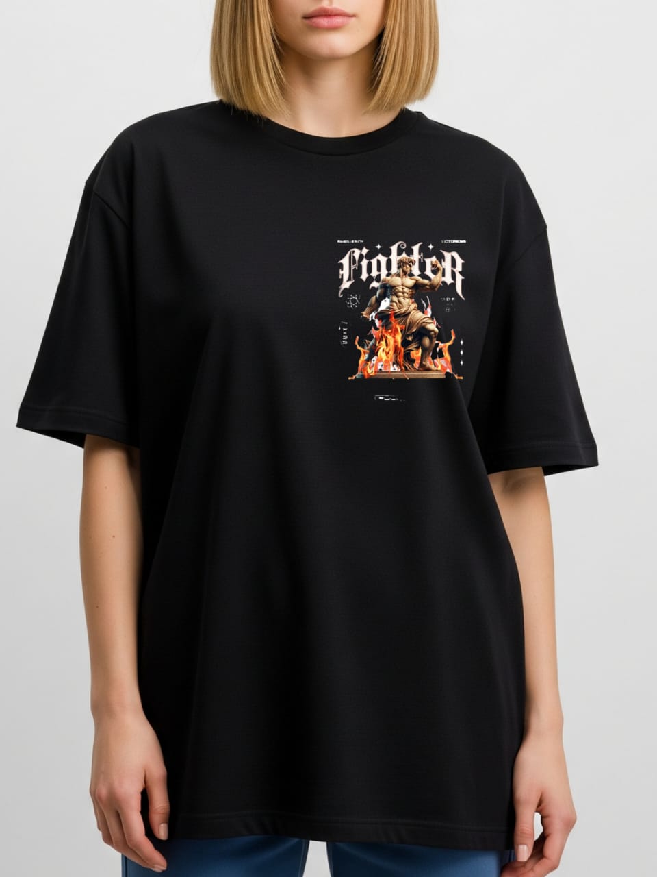 ZSSEL Oversized Tee – Fighter Flame Edition