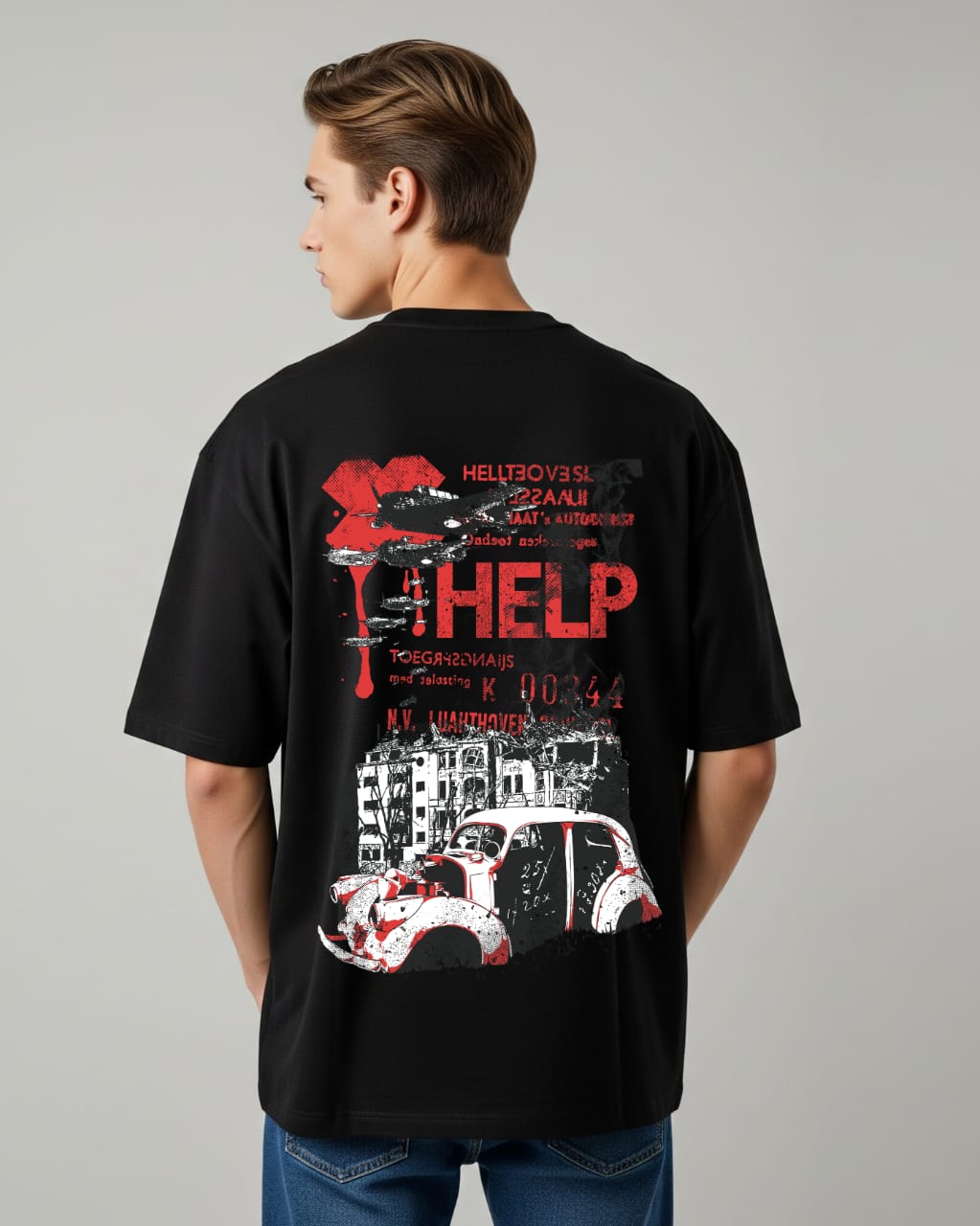 ZSSEL Graphic Oversized Tee – Black