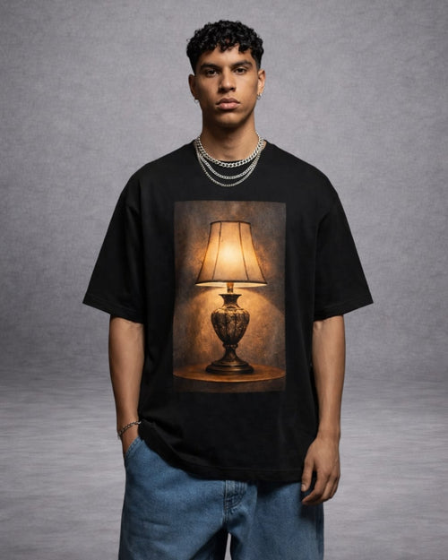 ZSSEL Vintage Lamp Artwork Oversized T-Shirt