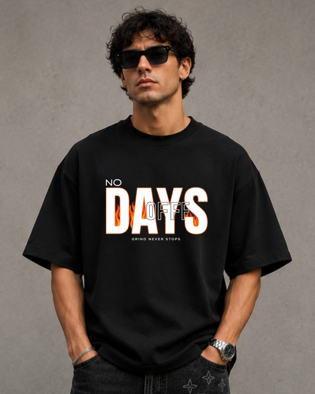 ZSSEL NO DAYS OFF 240 GSM Premium Oversized T-Shirt