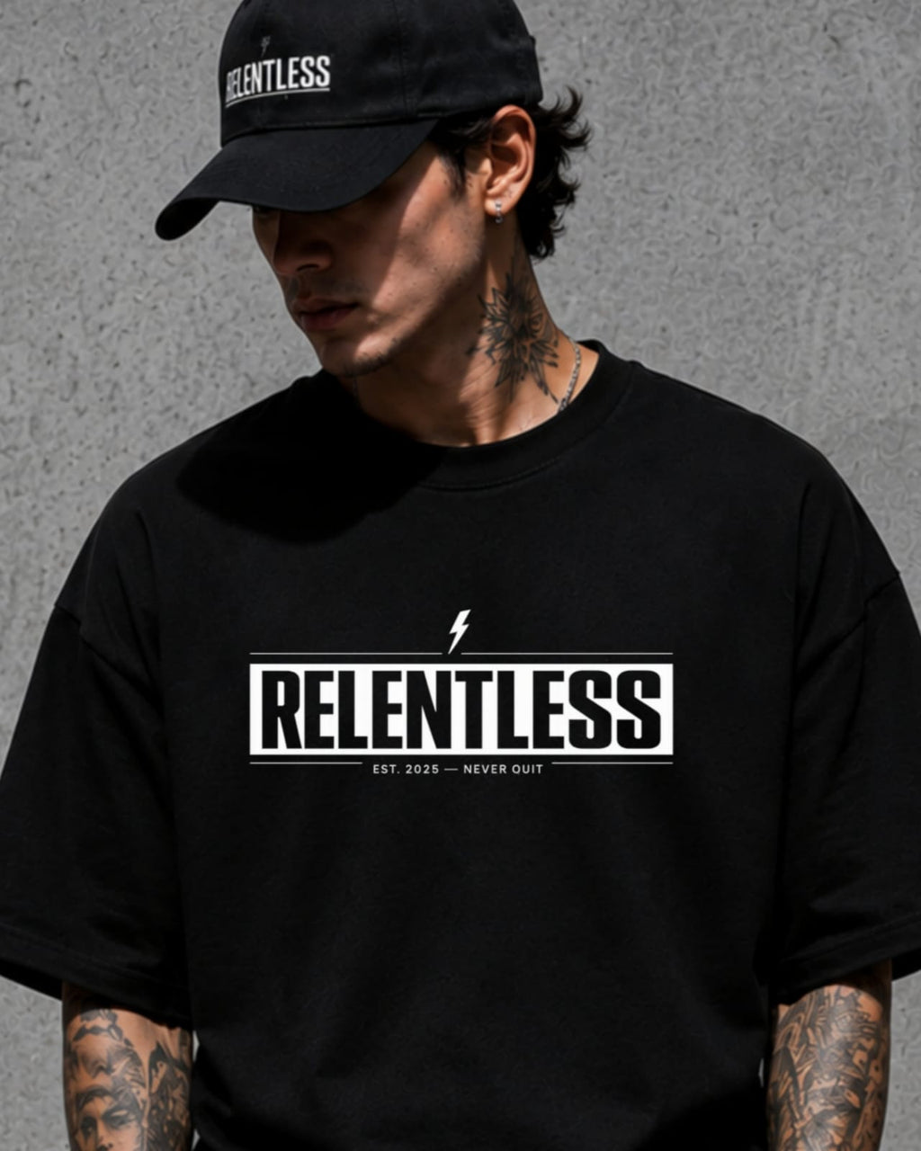 ZSSEL  RELENTLESS 240 GSM Premium Oversized T-Shirt