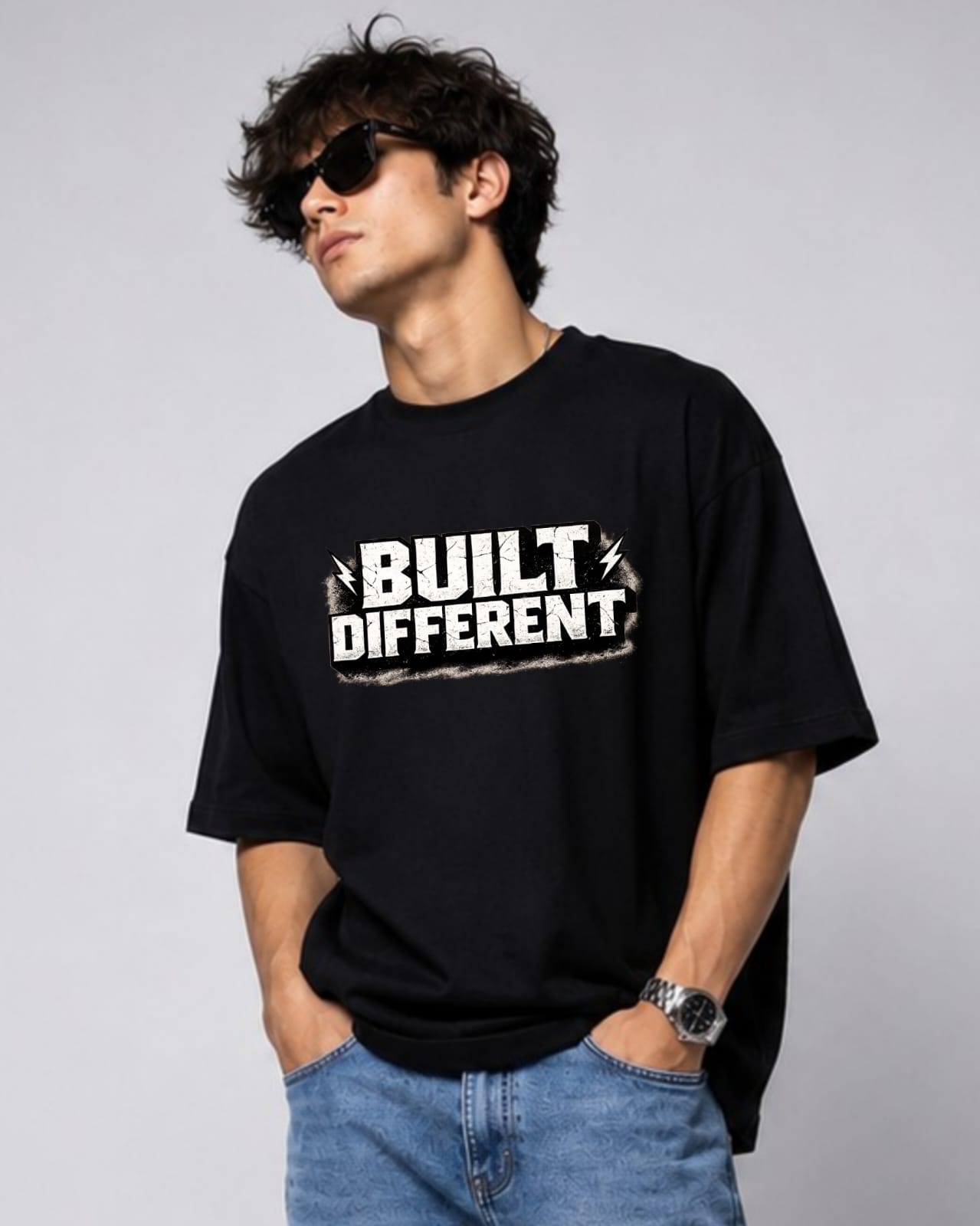 zssel BUILT DIFFERENT 240 GSM Premium Oversized T-Shirt