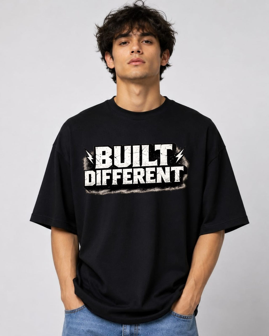 zssel BUILT DIFFERENT 240 GSM Premium Oversized T-Shirt