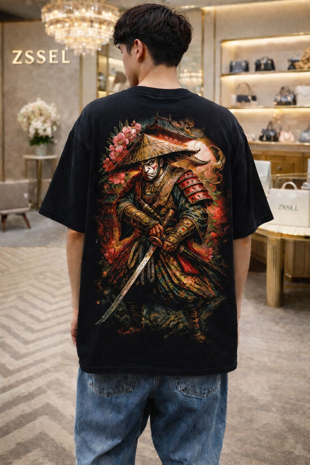 ZSSEL Samurai Warrior Oversized T-Shirt – Black