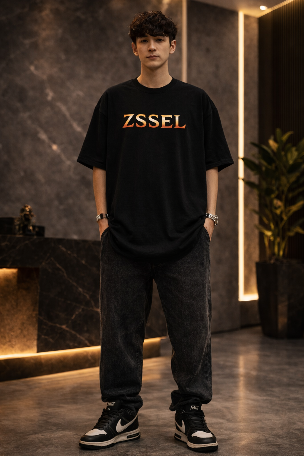 ZSSEL Samurai Warrior Oversized T-Shirt – Black